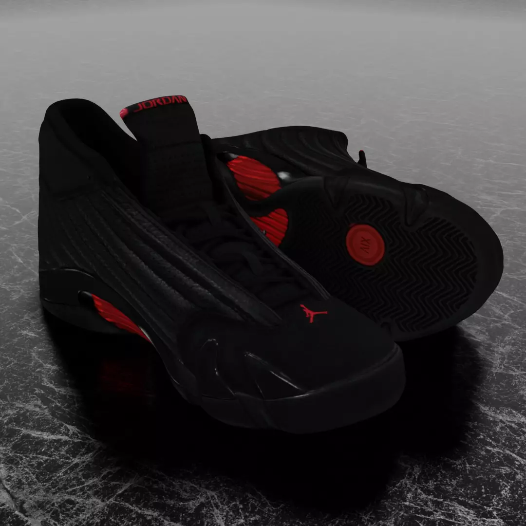 AIR JORDAN 14 LAST SHOT 3D SHOES Low-poly 3D model_0