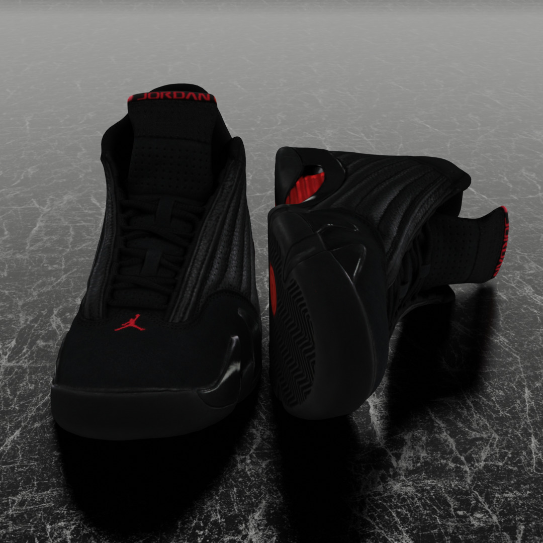 AIR JORDAN 14 LAST SHOT 3D SHOES Low-poly 3D model_3