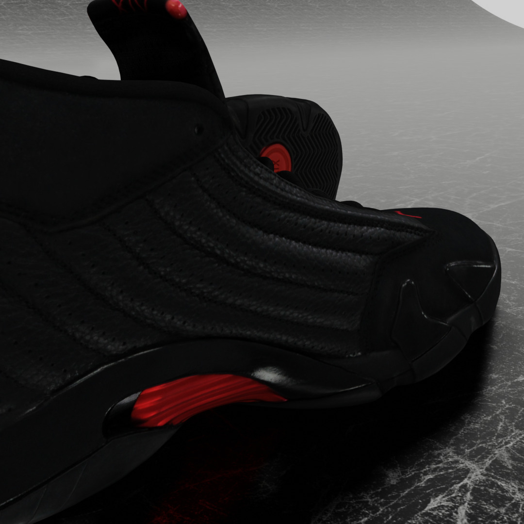 AIR JORDAN 14 LAST SHOT 3D SHOES Low-poly 3D model_10