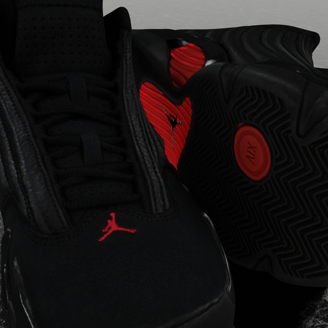 AIR JORDAN 14 LAST SHOT 3D SHOES Low-poly 3D model_11
