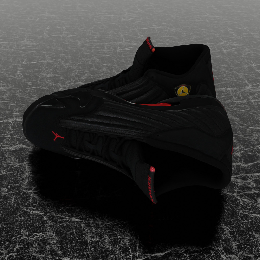 AIR JORDAN 14 LAST SHOT 3D SHOES Low-poly 3D model_7