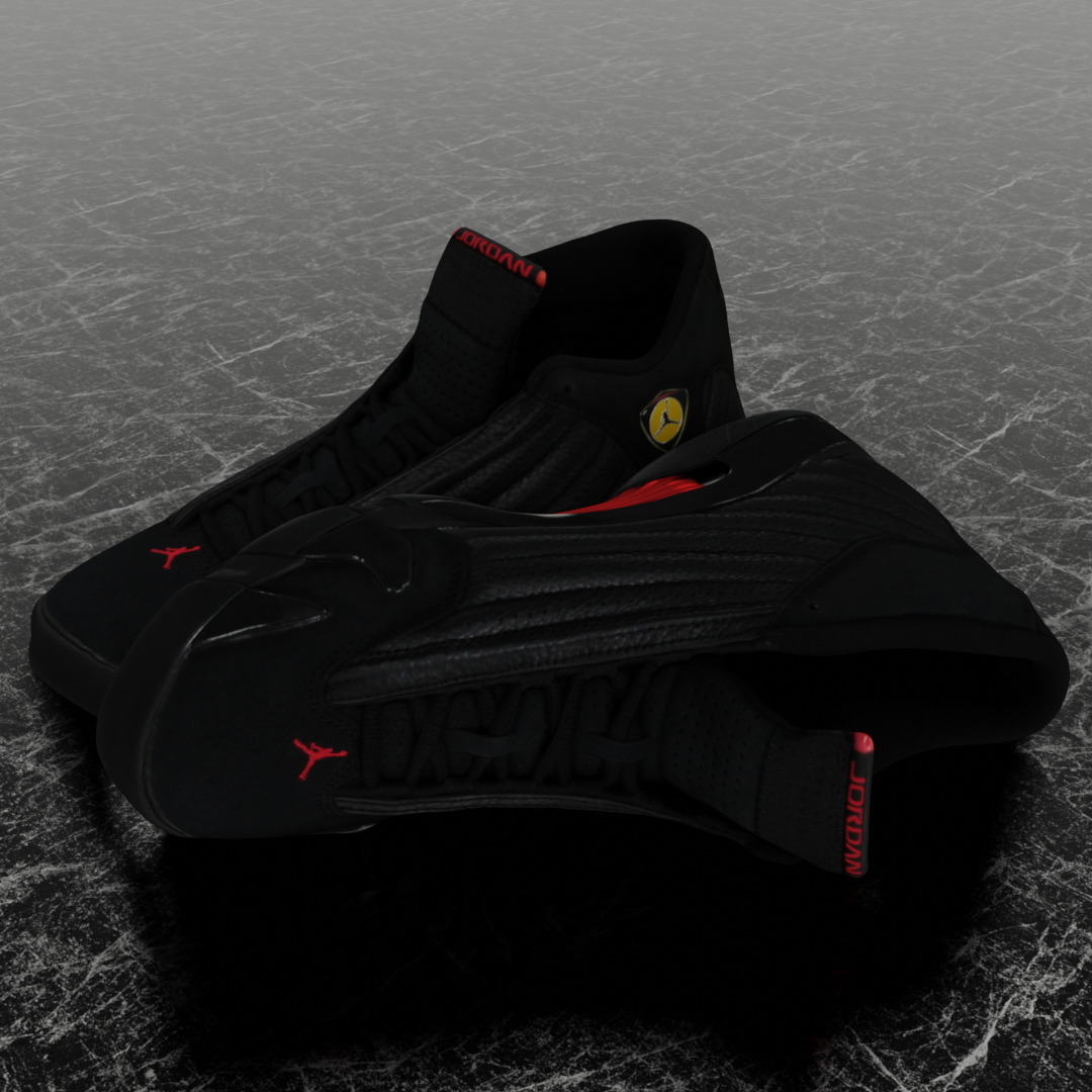 AIR JORDAN 14 LAST SHOT 3D SHOES Low-poly 3D model_1
