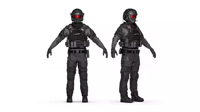 Special Forces Soldier Rigged 3D model