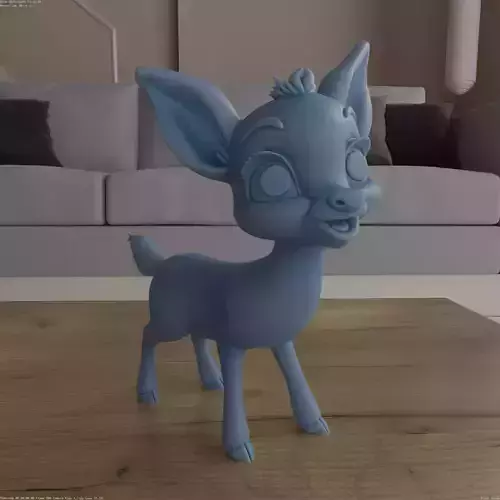 Adorable 3D Cartoon Deer Model for Home Decor