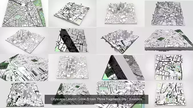 Cityscape London Great Britain Three fragments city