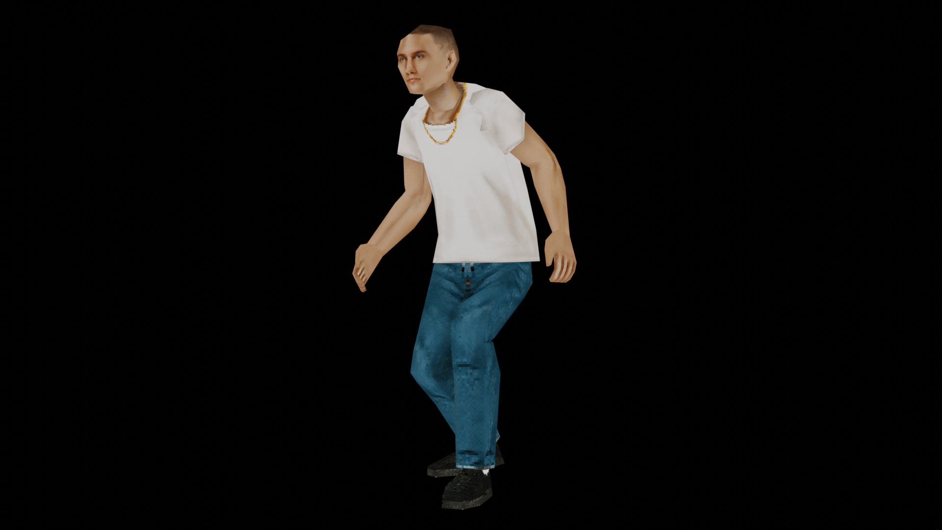 PSX PS1 Low Poly Male Character 4 - Ricky Low-poly 3D model_14