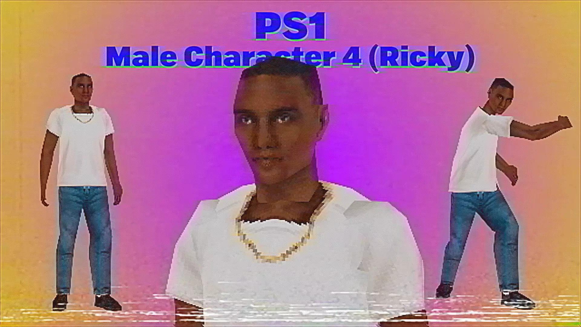 PSX PS1 Low Poly Male Character 4 - Ricky Low-poly 3D model_0