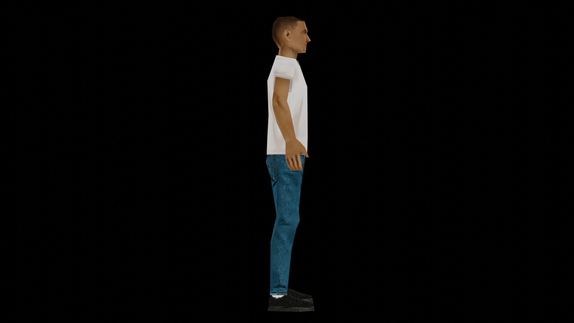 PSX PS1 Low Poly Male Character 4 - Ricky Low-poly 3D model_6