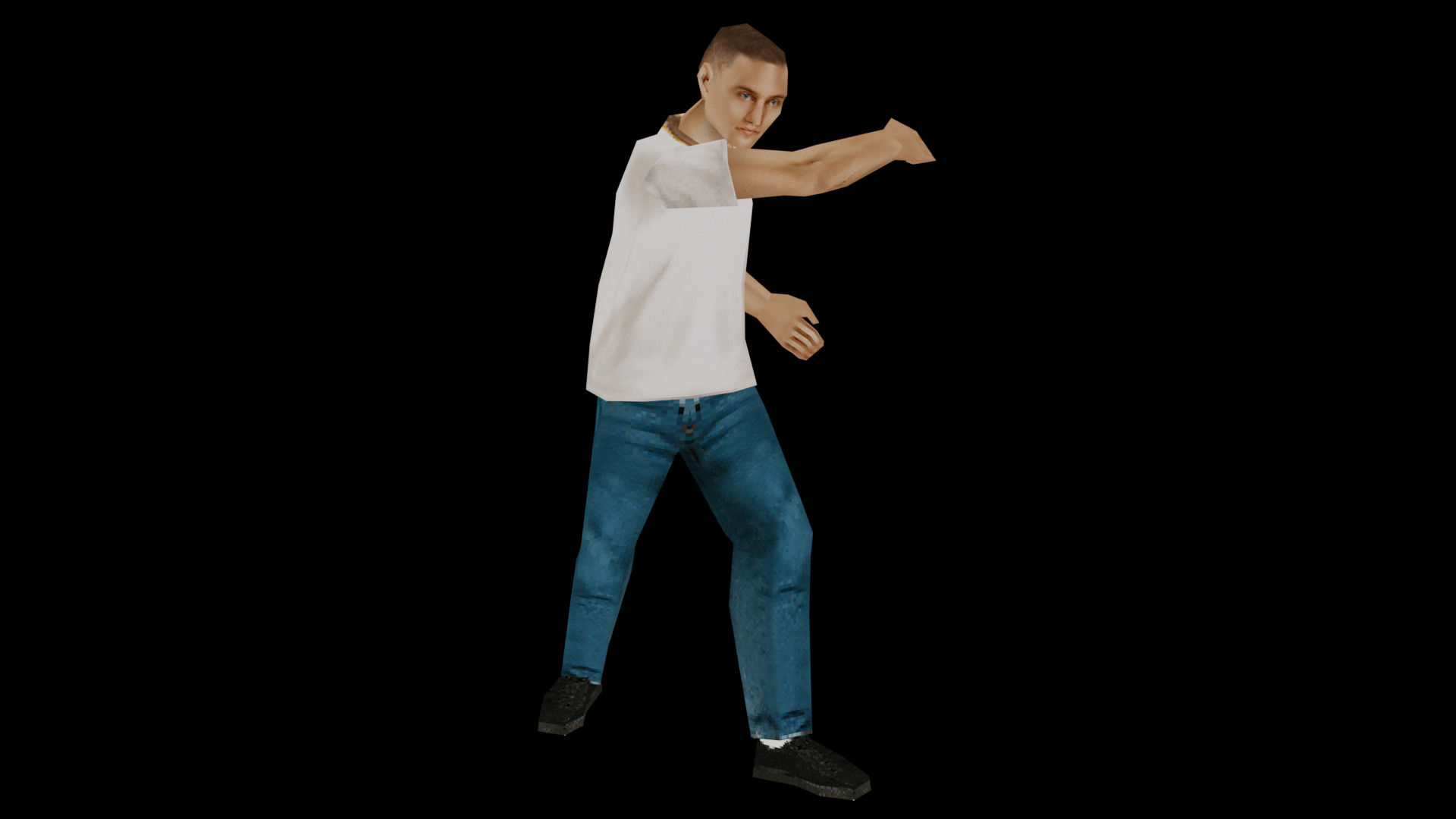 PSX PS1 Low Poly Male Character 4 - Ricky Low-poly 3D model_15