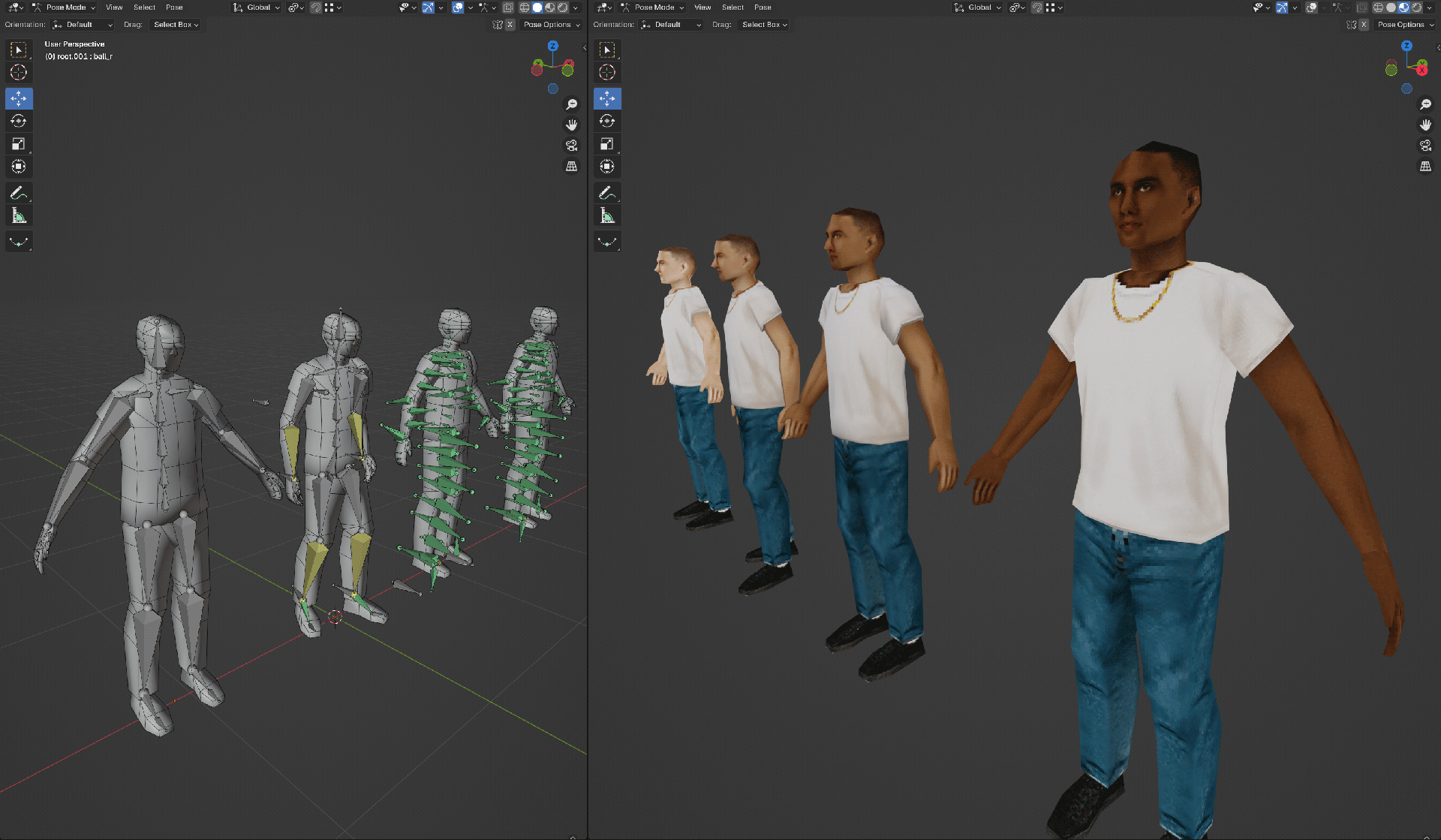 PSX PS1 Low Poly Male Character 4 - Ricky Low-poly 3D model_4