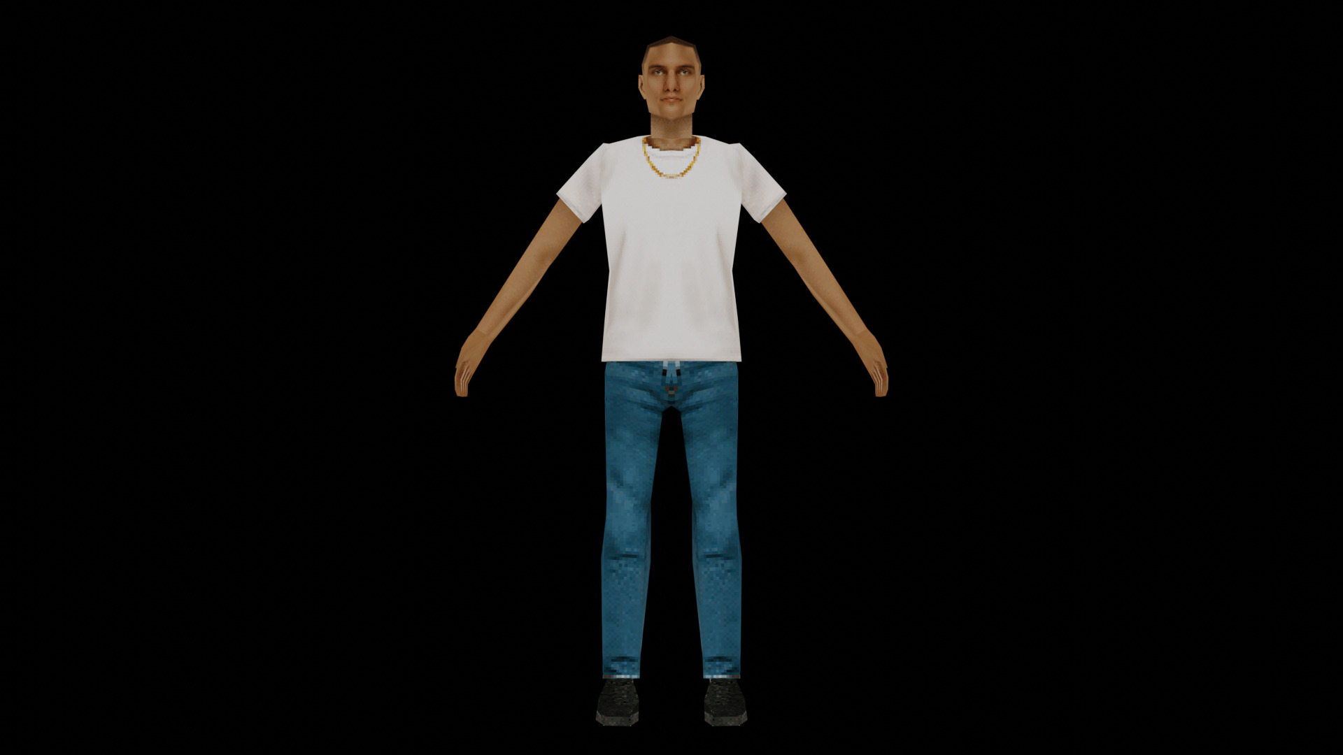 PSX PS1 Low Poly Male Character 4 - Ricky Low-poly 3D model_5