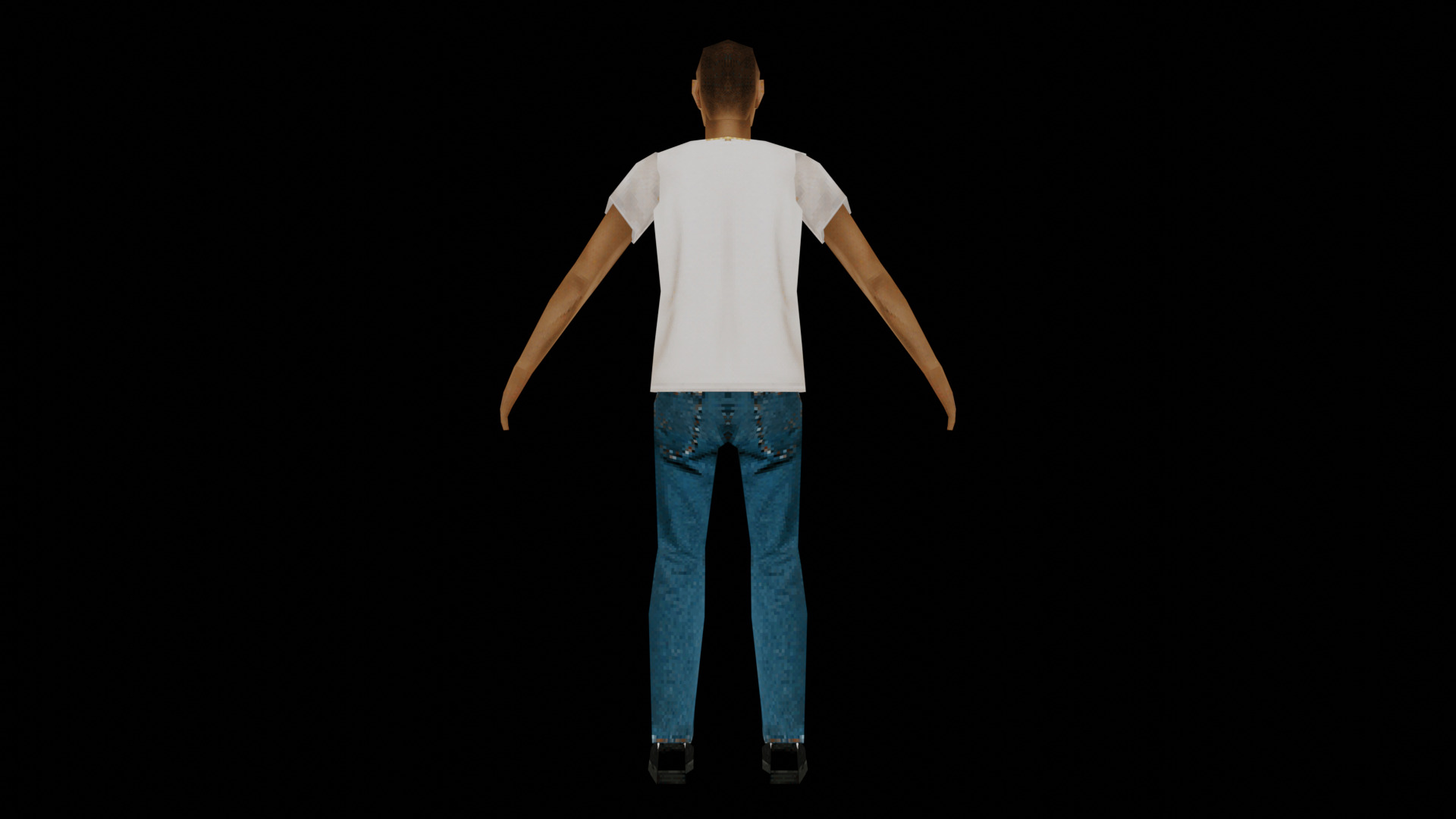 PSX PS1 Low Poly Male Character 4 - Ricky Low-poly 3D model_7