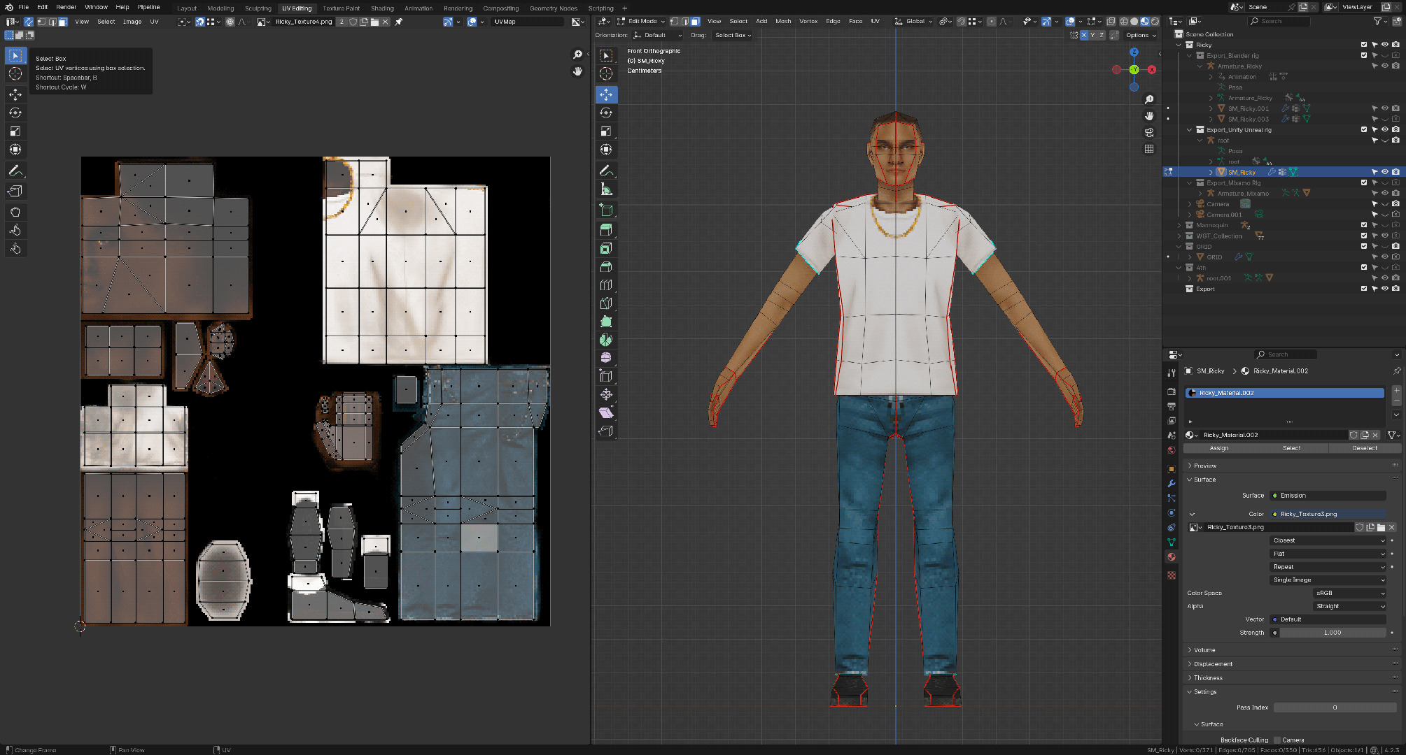 PSX PS1 Low Poly Male Character 4 - Ricky Low-poly 3D model_13