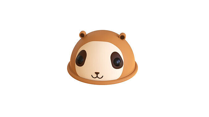 Low-Poly Sloth Hat  Low-poly 3D model