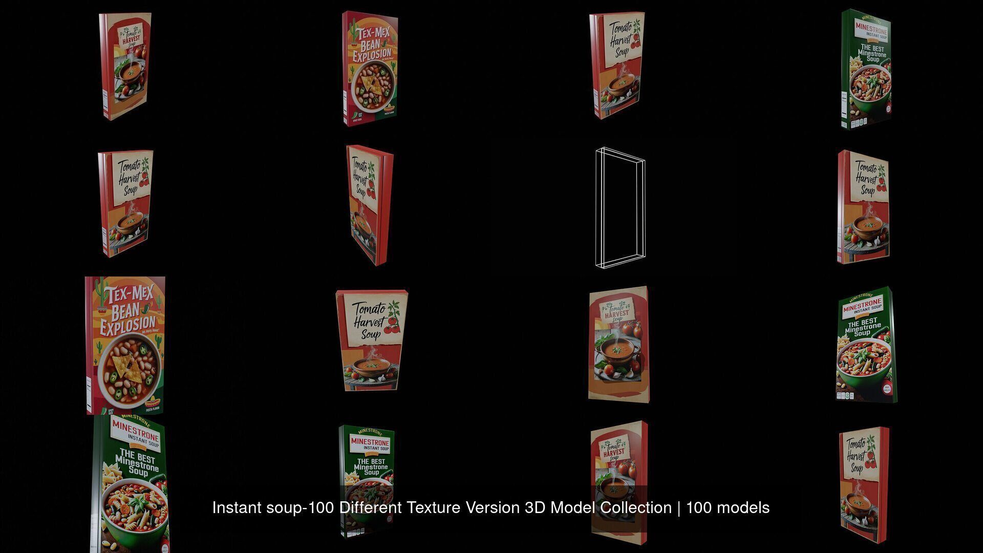 Instant soup-100 Different Texture Version 3D Model Collection _12