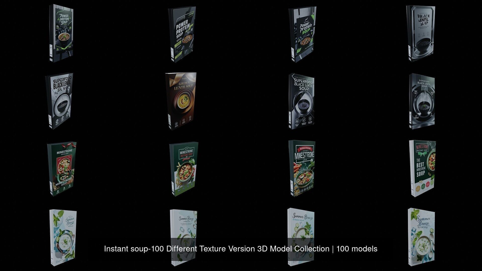 Instant soup-100 Different Texture Version 3D Model Collection _2