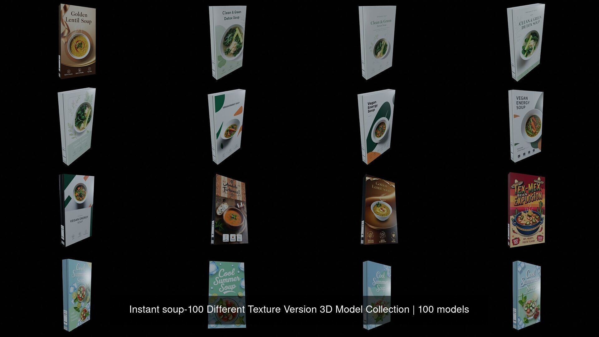 Instant soup-100 Different Texture Version 3D Model Collection _4