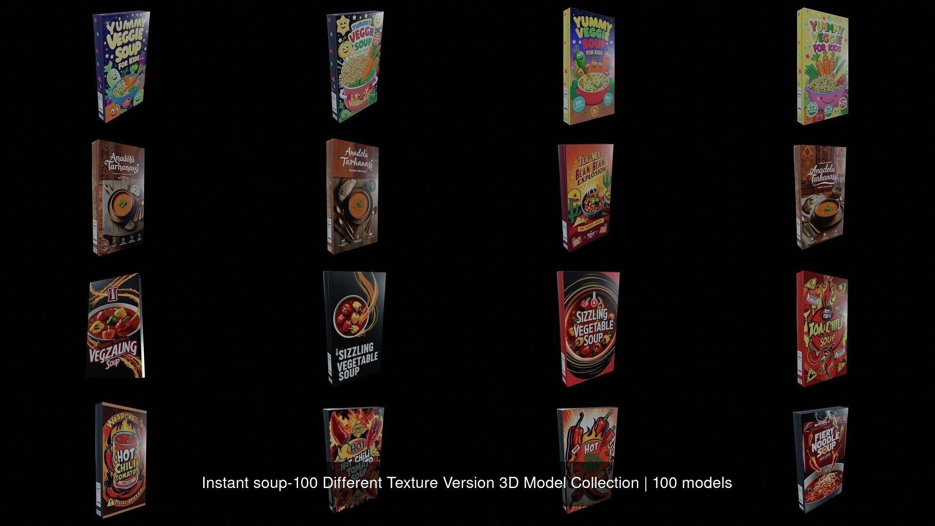 Instant soup-100 Different Texture Version 3D Model Collection _6