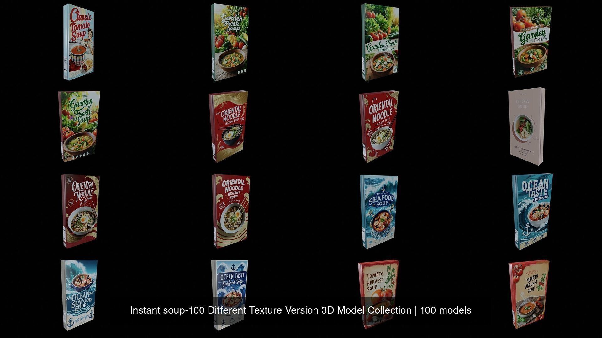 Instant soup-100 Different Texture Version 3D Model Collection _10