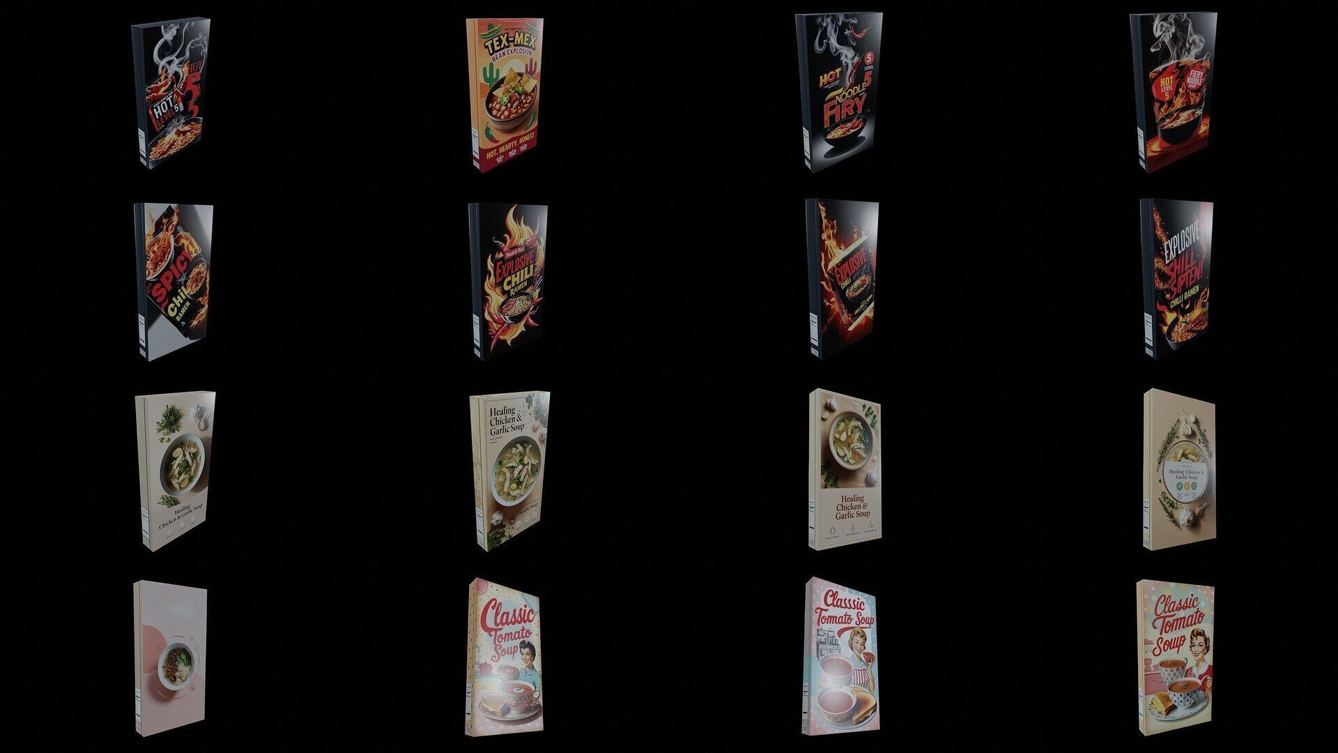 Instant soup-100 Different Texture Version 3D Model Collection _7