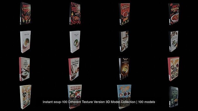 Instant soup-100 Different Texture Version 3D Model Collection 