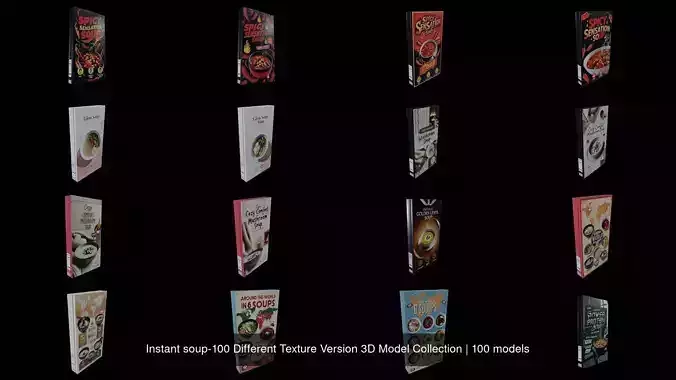 Instant soup-100 Different Texture Version 3D Model Collection