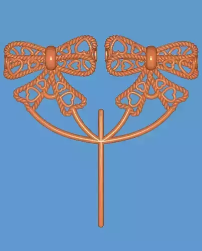 Spirial Butterfly Studs Design with Hearts