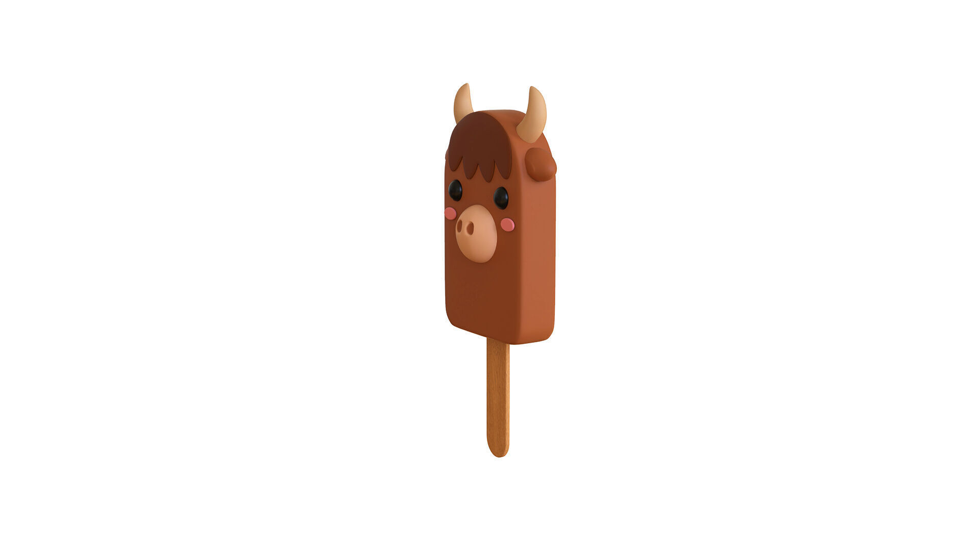 Low-Poly Cow Ice Cream Cute  Low-poly 3D model_1
