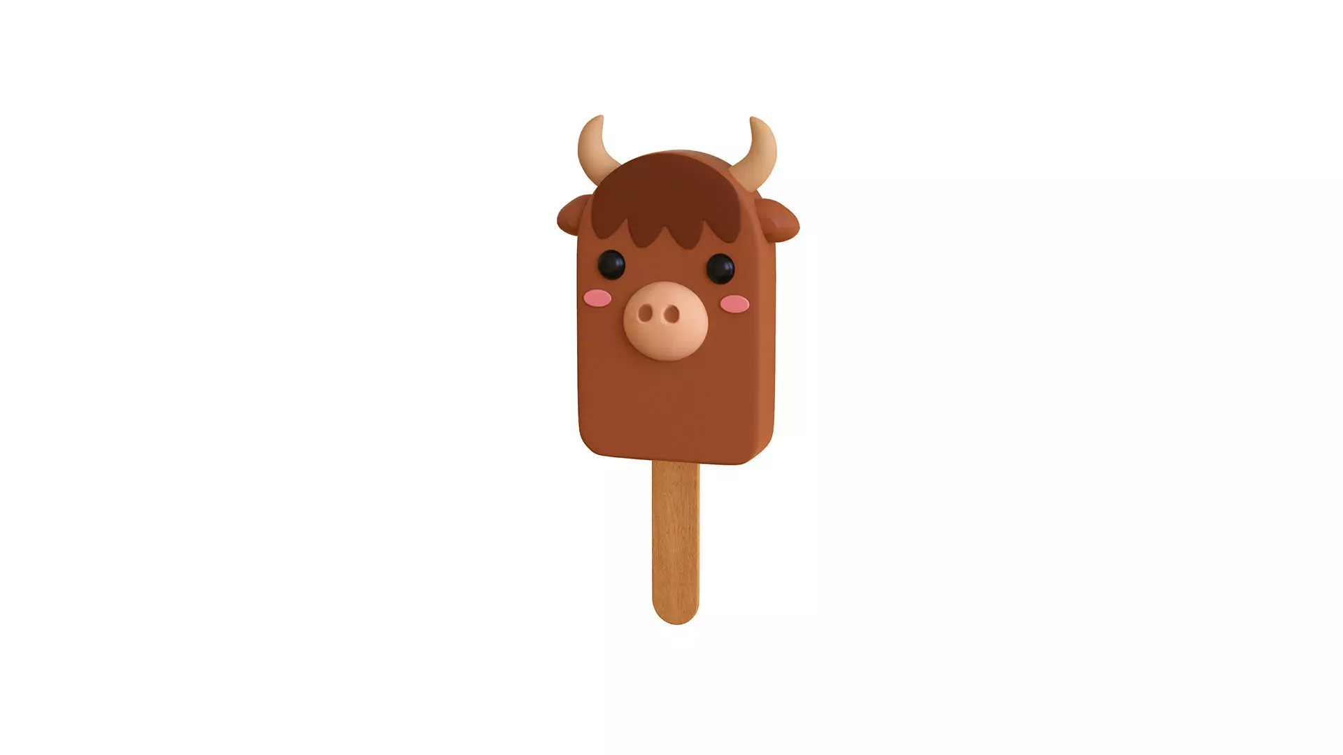 Low-Poly Cow Ice Cream Cute  Low-poly 3D model_0