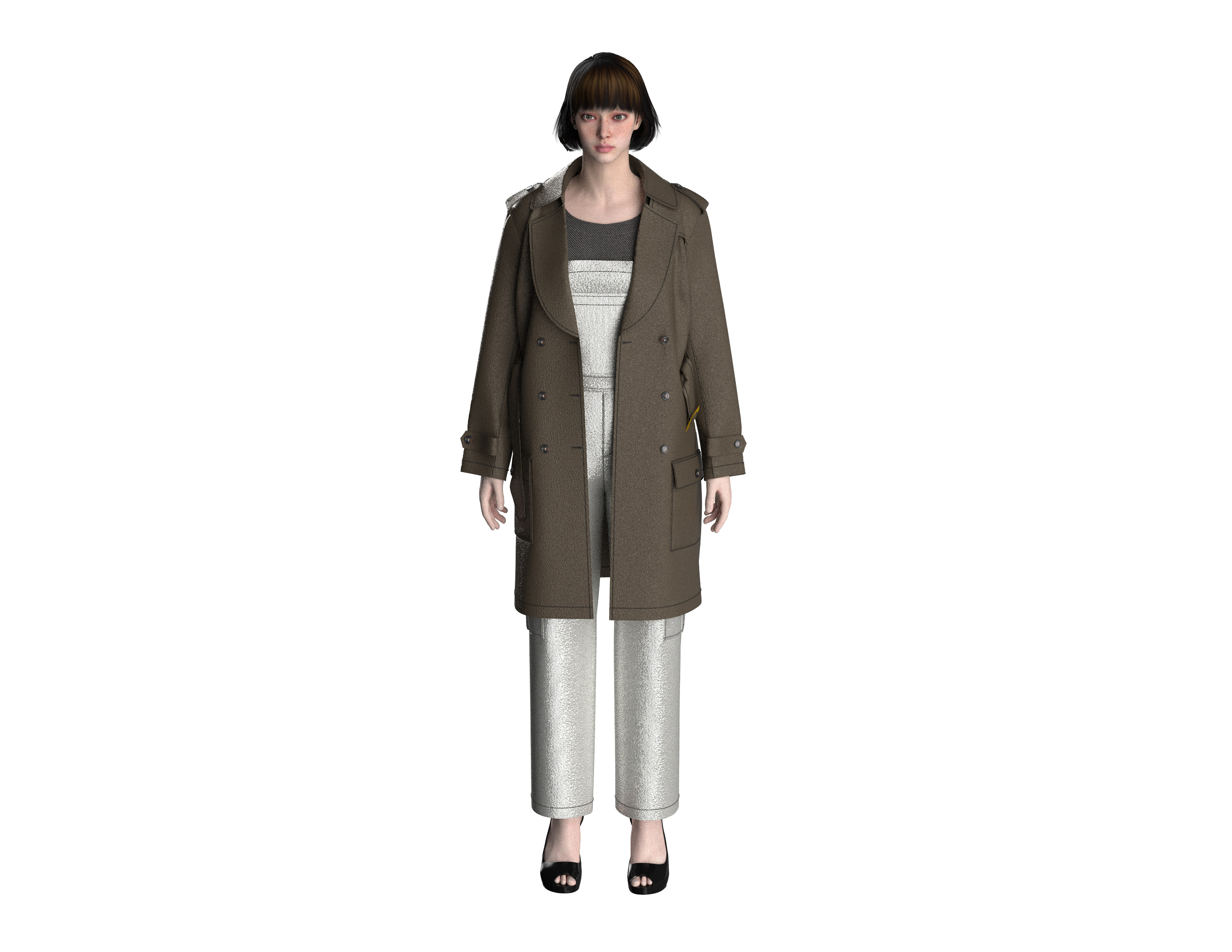 92 coat set for women 3D print model_1