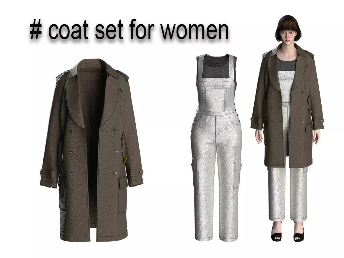 92 coat set for women 3D print model_0