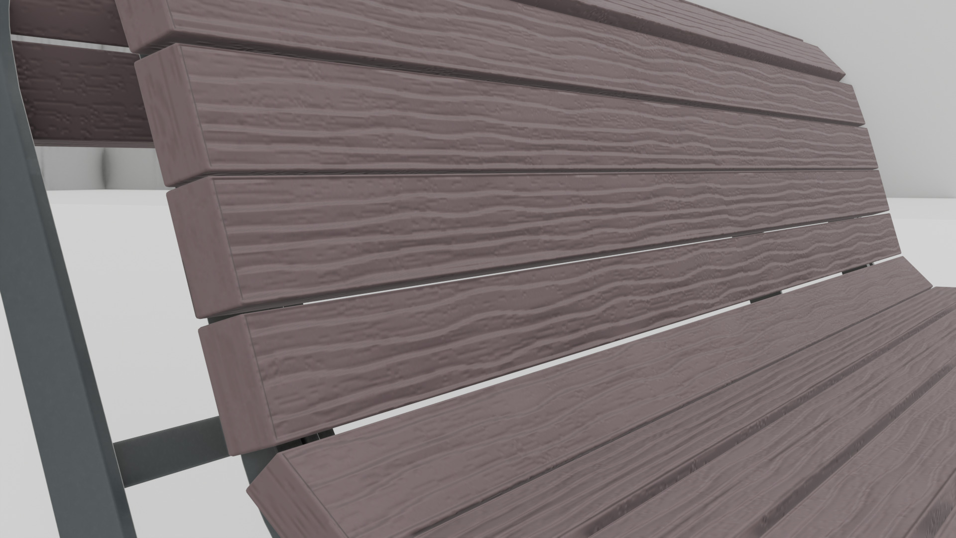 Outdoor Wooden Bench 13 Low-poly 3D model_4