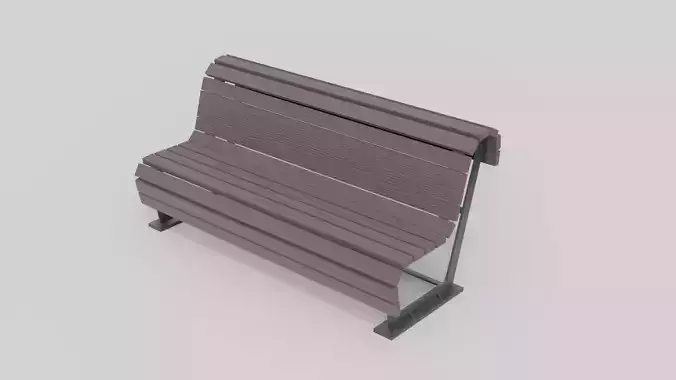 Outdoor Wooden Bench 13 Low-poly 3D model