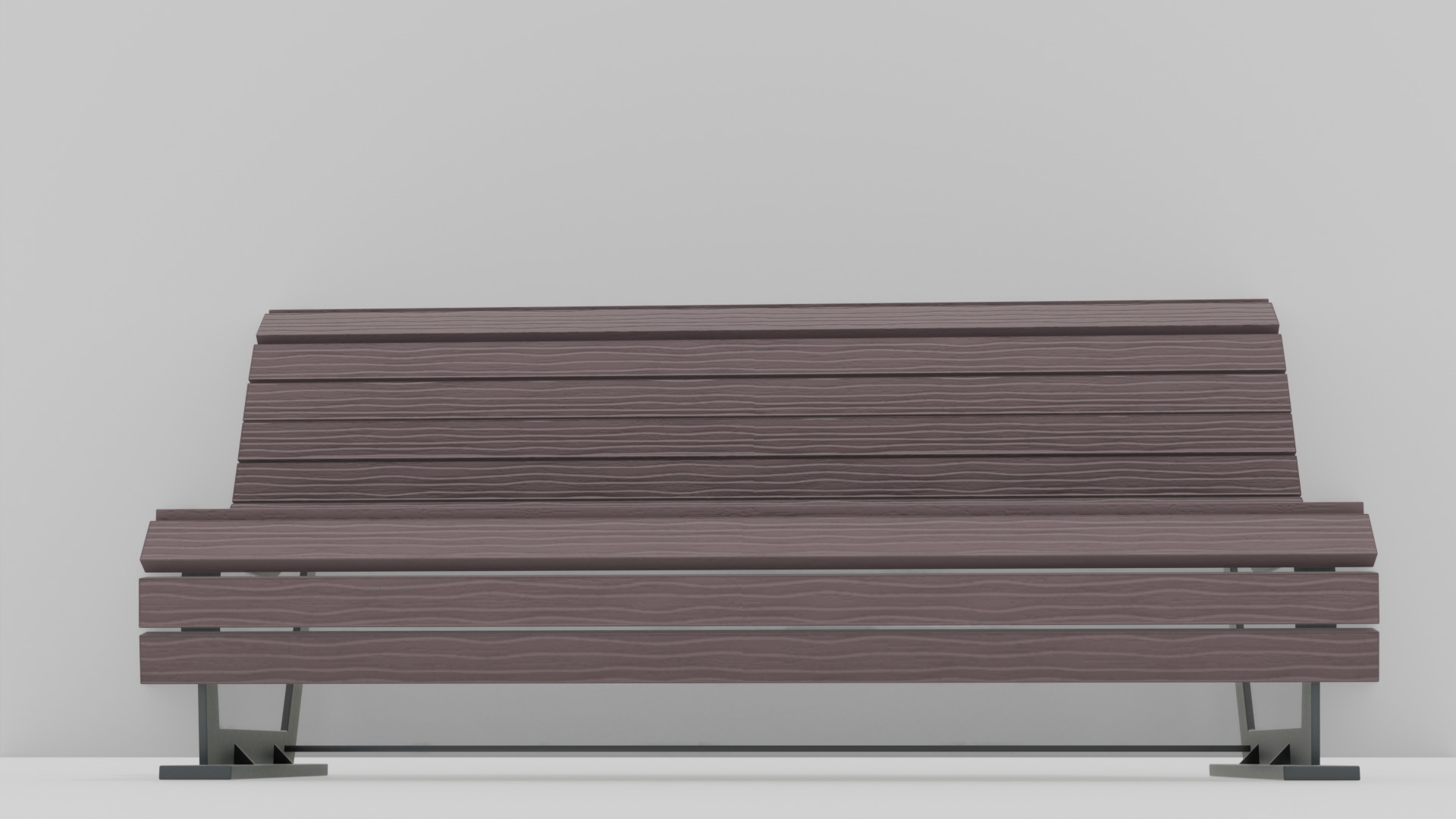 Outdoor Wooden Bench 13 Low-poly 3D model_8