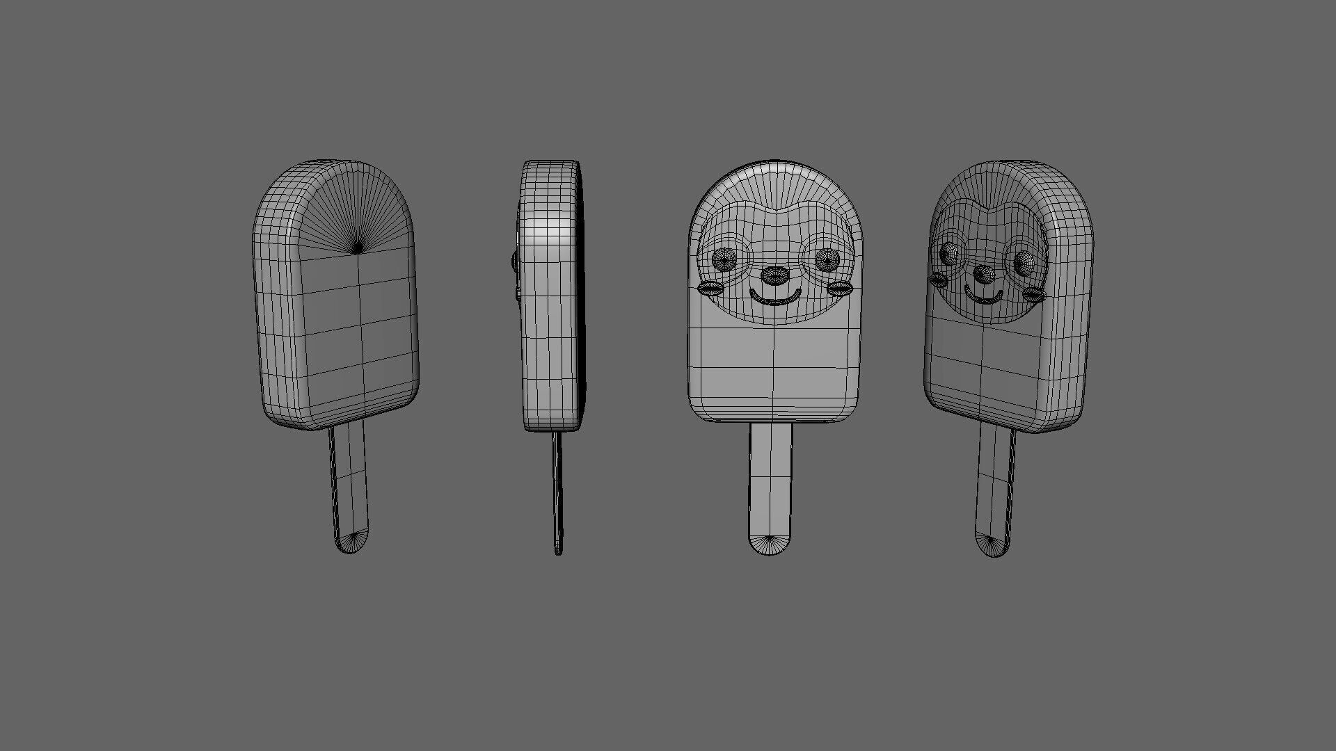 Low-Poly Sloth Ice Cream Cute  Low-poly 3D model_3