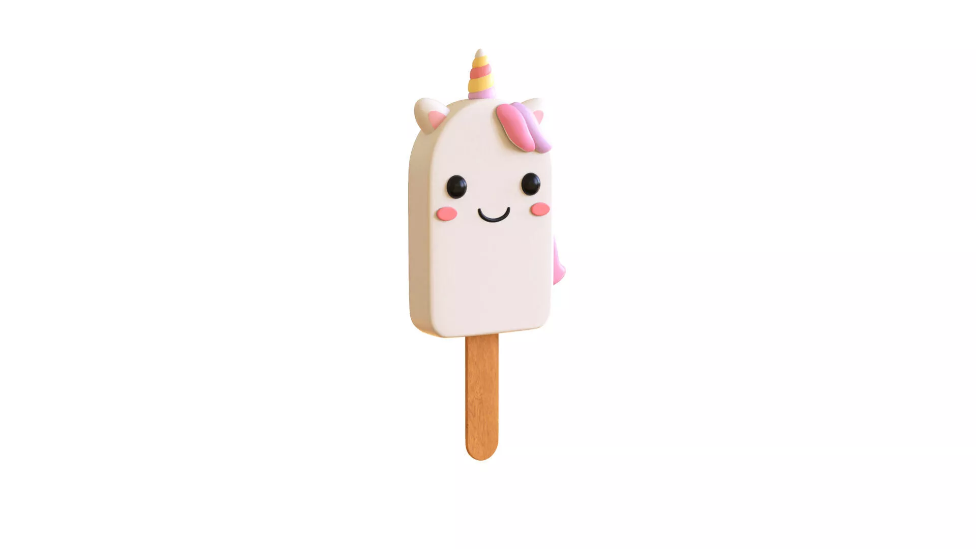 Low-Poly Unicorn Ice Cream Cute Low-poly 3D model