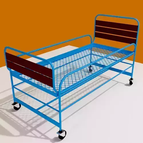 Old Hospital bed without matress Low-poly 3D model