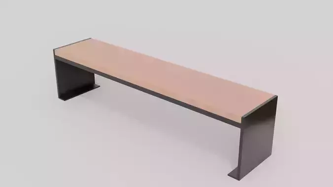 Outdoor Wooden Bench 14 Low-poly 3D model
