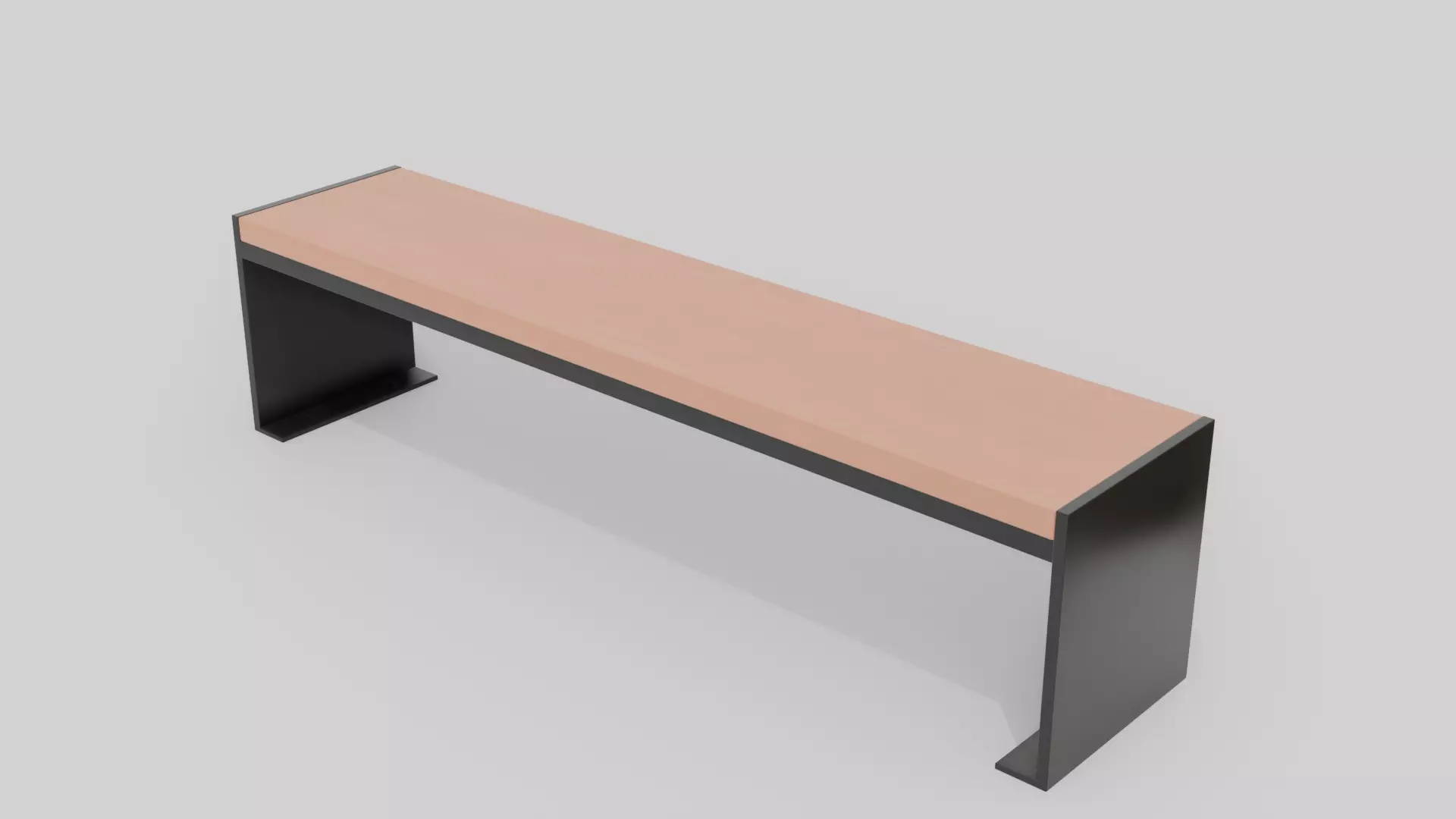 Outdoor Wooden Bench 14 Low-poly 3D model_0