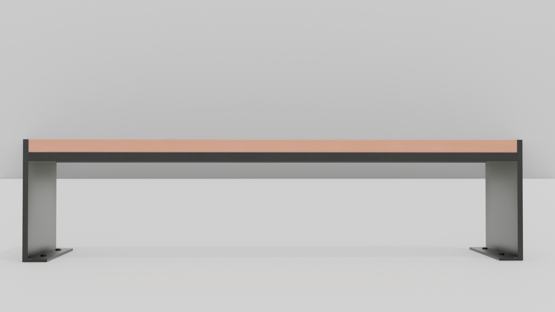 Outdoor Wooden Bench 14 Low-poly 3D model_6