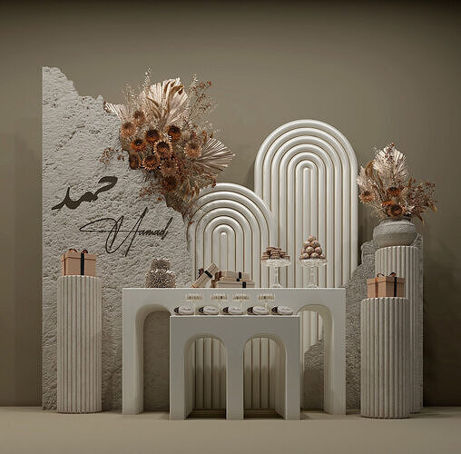 BABY SHOWER RECEPTION DECOR 3D model