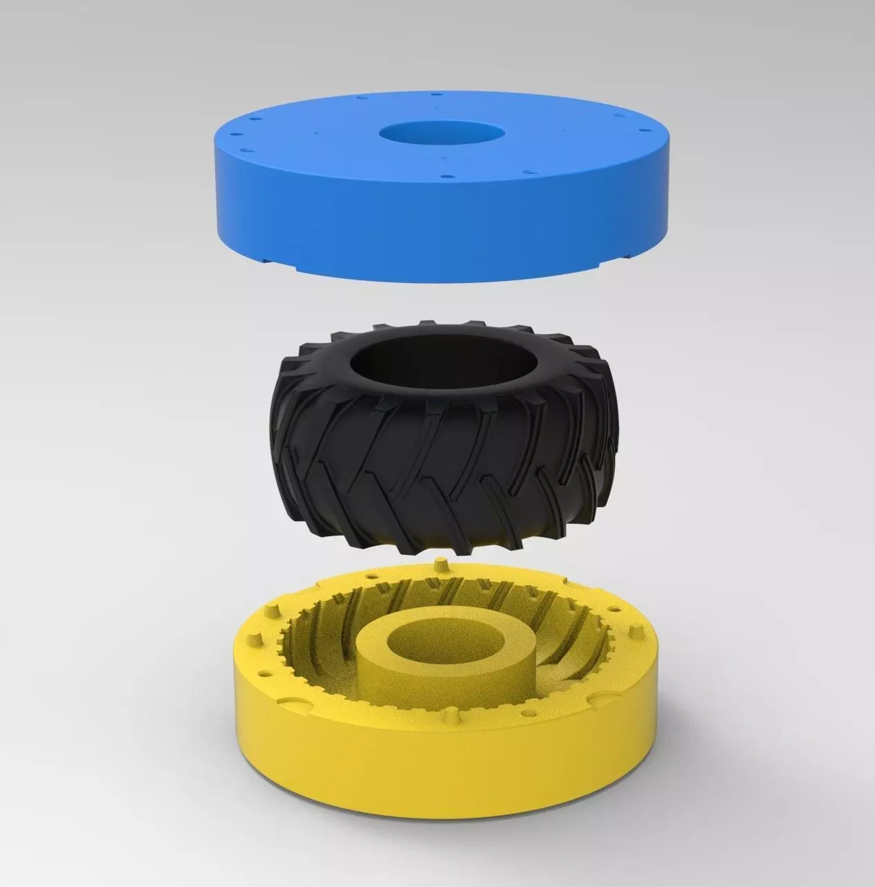 Mold for vintage pulling Tractor tire Scale 3D print model_0