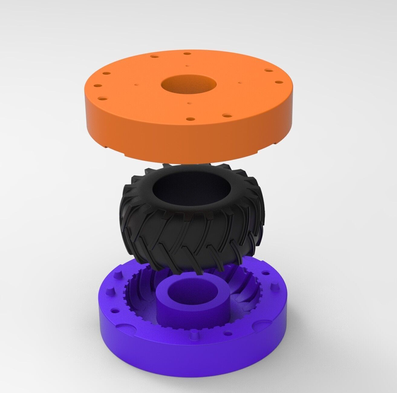 Mold for vintage pulling Tractor tire Scale 3D print model_8