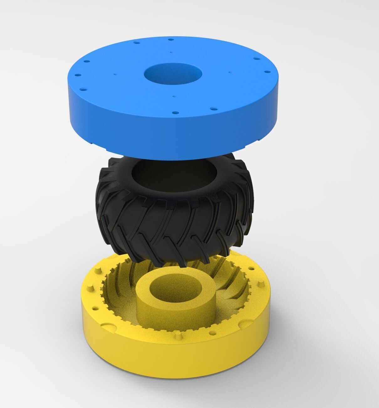 Mold for vintage pulling Tractor tire Scale 3D print model_1