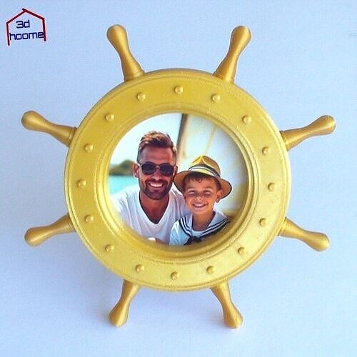 Ship Steering Wheel Photo Frame  3D print model