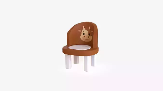 Low-Poly Cow Chair Cute Low-poly 3D model