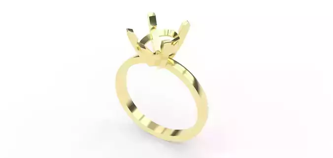 Solitaire Oval Diamond Ring 3D Model Oval Stone Jewelry