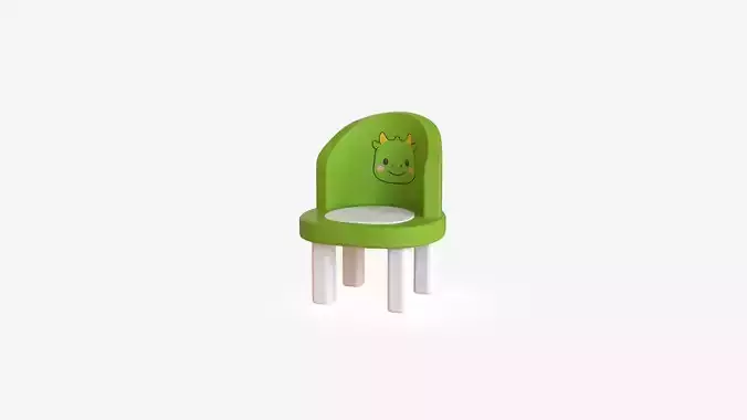 Low-Poly Dragon Chair Cute 