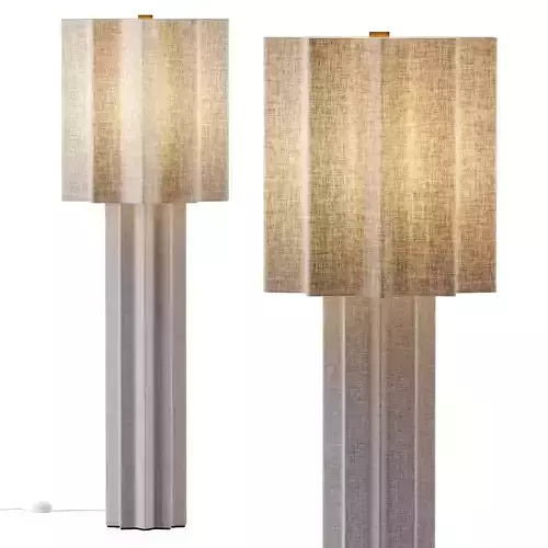 Ola Warm White Linen Floor Lamp