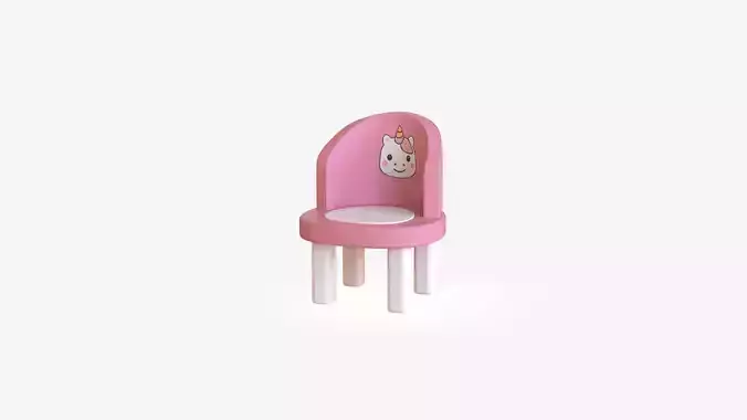 Low-Poly Unicorn Chair Cute